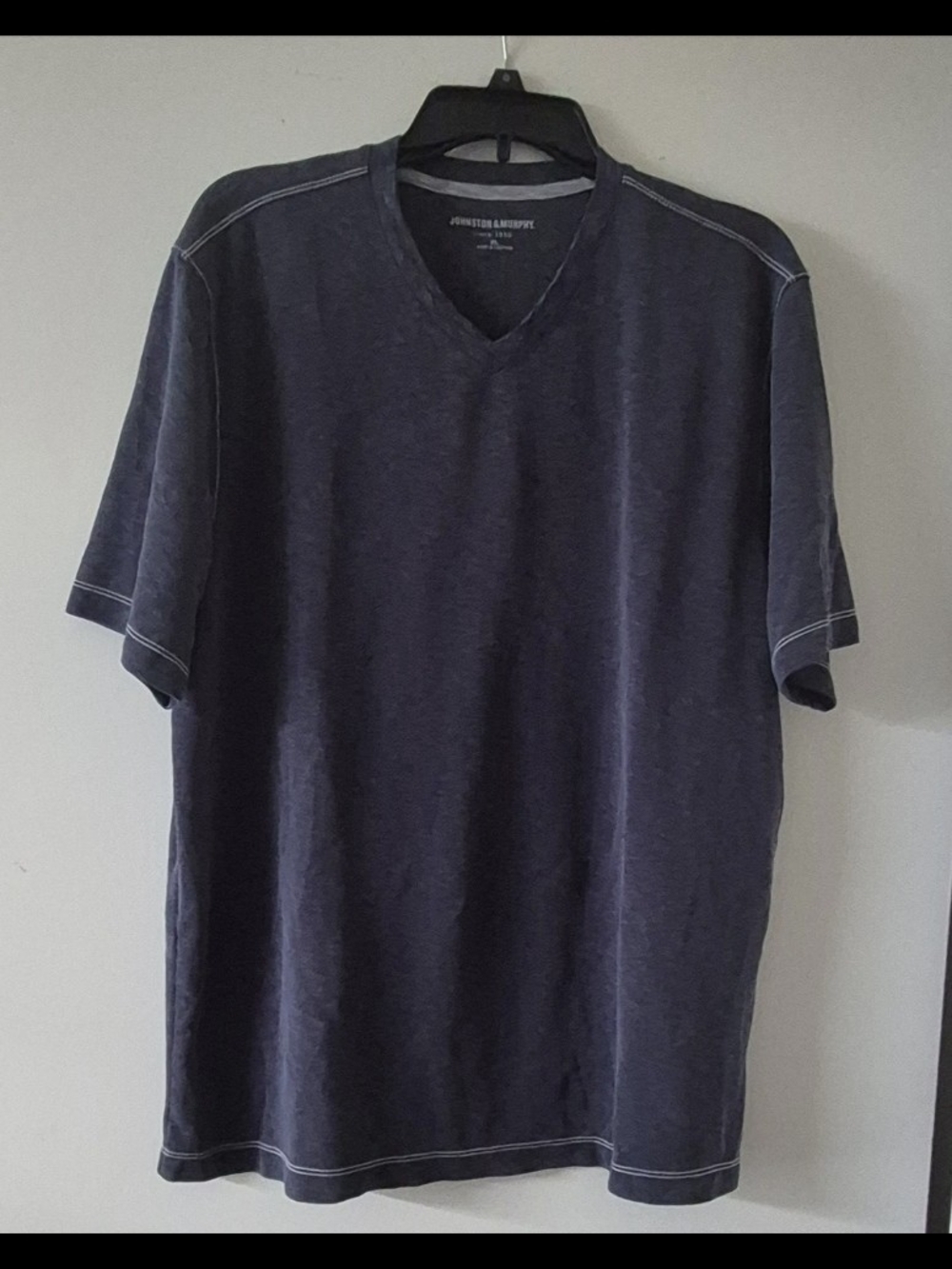 Johnston & Murphy Men's Dark Navy V-Neck Short Sleeve Tee XL